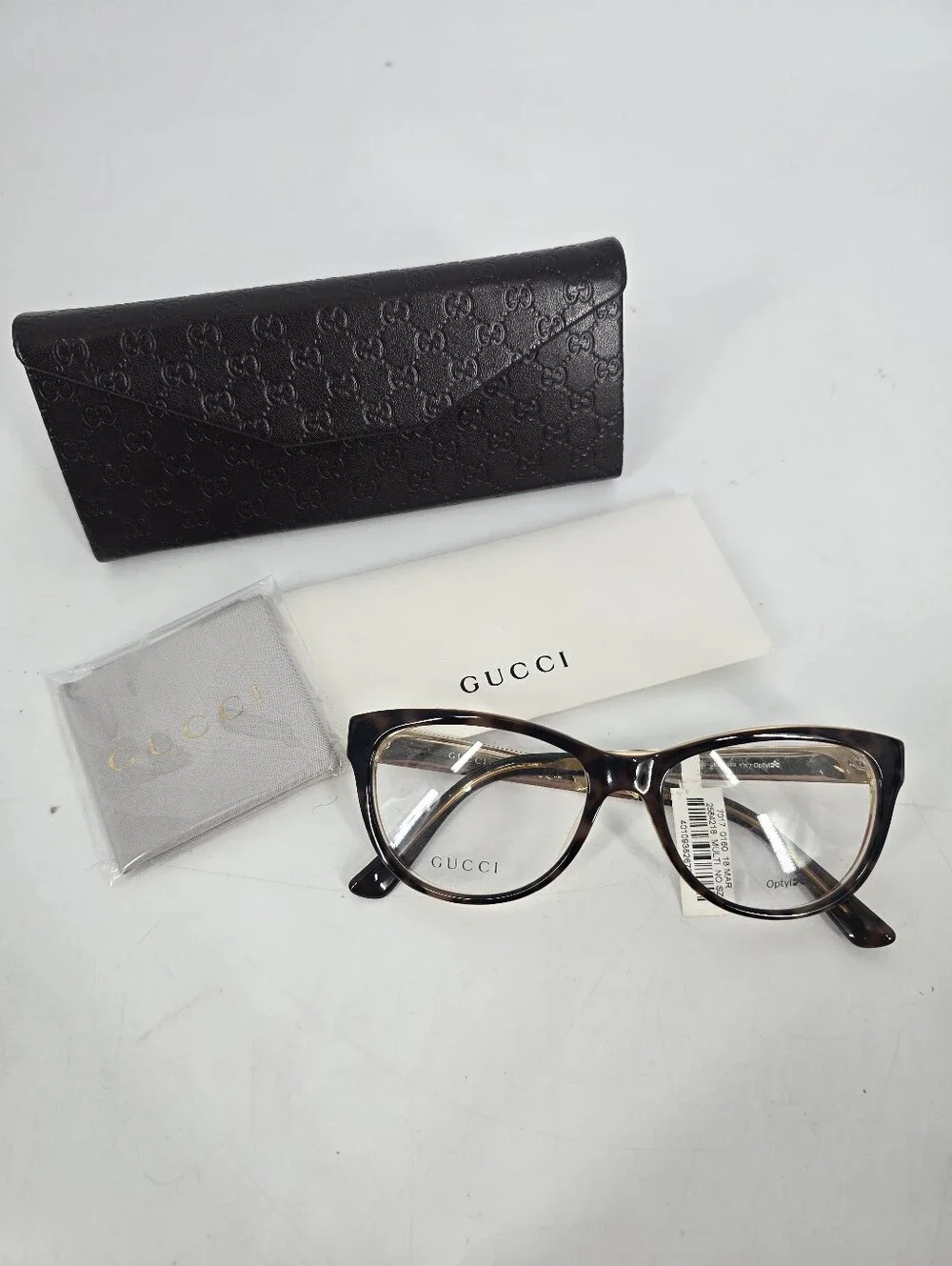 Gucci Tortoise Brown Optical Glasses with Case